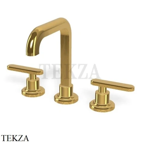 FIMA Carlo Frattini Park Line Смеситель для раковины 3 отв, с донным клапаном F1301OR, золото глянец