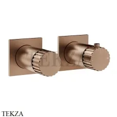 Gessi Incastri Термостат для душа 2 потока, внешняя часть 75134-708, Copper Br. PVD