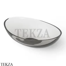Dea Design Washbasins Раковина настольная овальная Glasstech DD9039 420 R4, Smoky Black R4