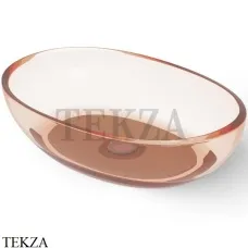 Dea Design Washbasins Раковина настольная овальная Glasstech DD9077 600 R9, Brown Copper R9