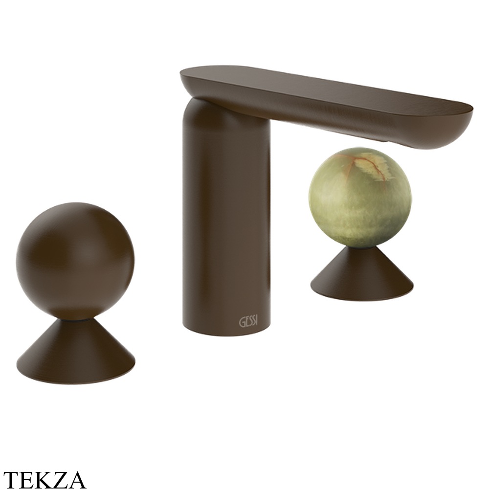 Gessi Perle Смеситель для раковины на 3 отв., без гарнитура 74055-845, бронза Dark Brush
