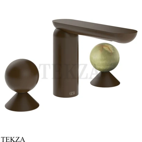 Gessi Perle Смеситель для раковины на 3 отв., без гарнитура 74055-845, бронза Dark Brush