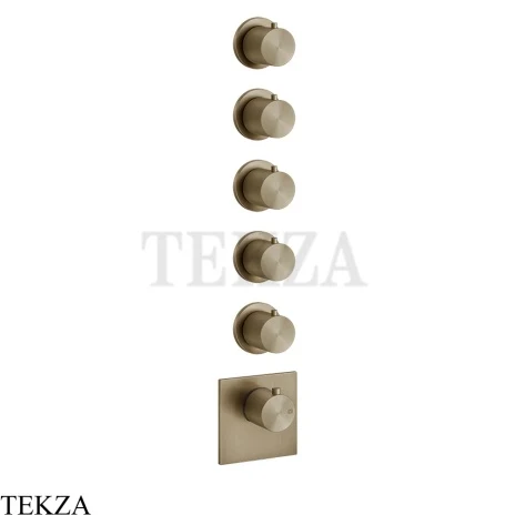 Gessi 316 WELLNESS Термостат 5 выходов, внешняя часть 54510-791, Deep Bronze Brushed PVD
