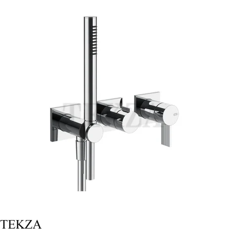 Gessi Inverso RIGATO Смеситель для душа, 2 потока, с гарнитуром, внешняя часть 73536-031, хром глянец