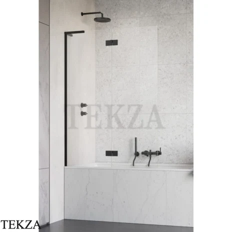 Radaway Essenza 8 SL PND II Шторка на ванну распашная с неподвижным сегментом 130 см, открывание налево, 10500130-54-01L, черный матовый