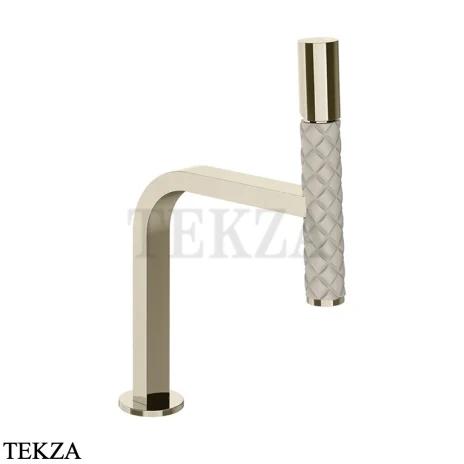 Gessi Pelle Tresse Смеситель для раковины, без сливного гарнитура 78602-433, Crème/ Nickel PVD
