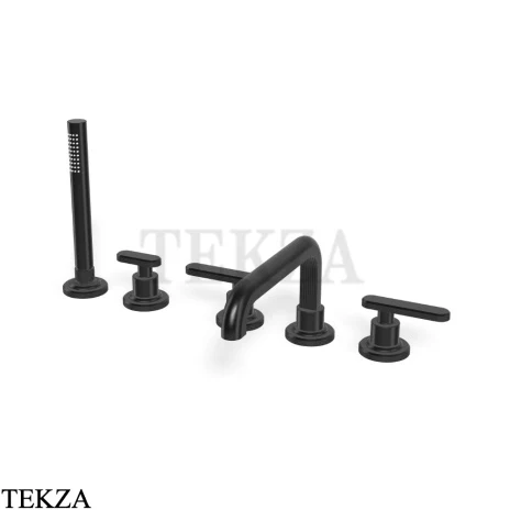 FIMA Carlo Frattini Park Line Смеситель для ванны на борт с гарнитуром F1324CS, brushed black chrome
