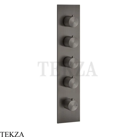 Gessi 316 WELLNESS Термостат 4 выхода на планке, внешняя часть 54518-707, Black Metal Brushed PVD