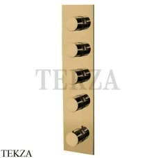 FIMA Carlo Frattini Spillo UP Термостат для душа 4 потока, внешняя часть F3869X4OS, Brushed gold