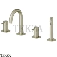 Newform X-Steel 316 Смеситель на борт ванны с гарнитуром 69682XC.59.098, PVD Brushed pale gold