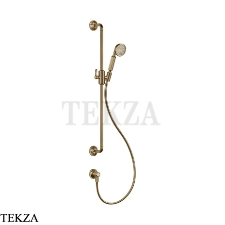 Gessi VENTI20 Штанга в комплекте с душевой лейкой, шланг, вывод 65142-726, Warm Steel Br. PVD