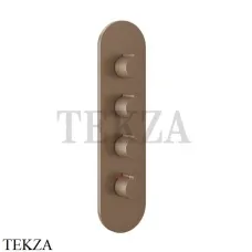Gessi Ingranaggio-Anello Термостат для душа, 3 потока, внешняя часть 43066-708, Copper Brushed Gessi Ingranaggio-Anello Термостат для душа, 3 потока, внешняя часть 43066-708, Copper Brushed