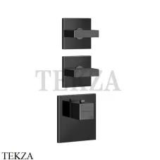 Gessi Rettangolo Wellness Термостат 2 выхода, внешняя часть 43214-706, Black Metal