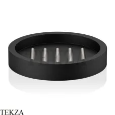 Decor Walther Stone Black STS Настольная мыльница с вкладышем 0972165, черный матовый-stainless steel