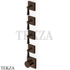 Zucchetti Bellagio Термостат для душа, 4 выхода, внешняя часть ZB2804.P21, brushed chocolate PVD