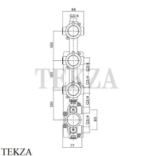 QuadroDesign Встраиваемая часть смесителя термостатического с 3-мя вентилями IN050