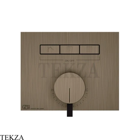 Gessi HI-FI Однорычажный смеситель, на 3 поток, внешняя часть 63081-761, Coffee Bronze Brushed PVD