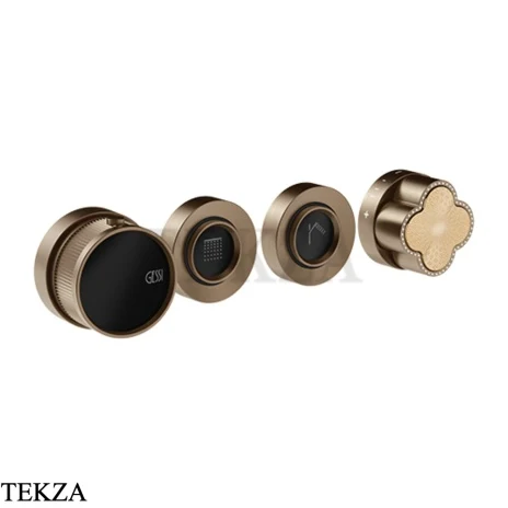 Gessi Ludovica Термостат для душа на 2 потока crystals, внешняя часть 76434-761, бронза Coffee