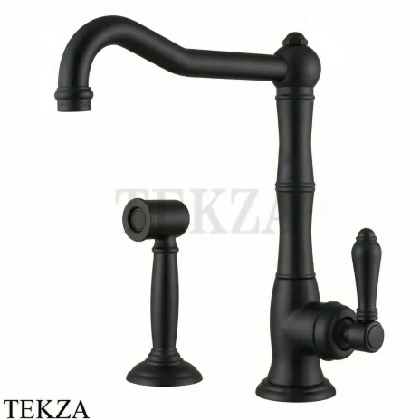 Nicolazzi Cucina Смеситель для кухни с изогнутым изливом и отдельным душем 3450WSNEM75C, Matt black