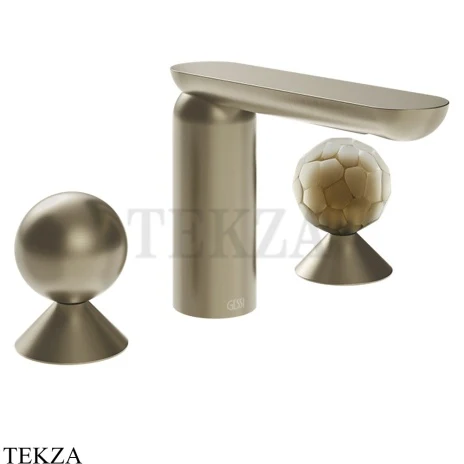 Gessi Perle Смеситель для раковины на 3 отв., без гарнитура 74045-149, нерж. сталь Brush / никель Brushed