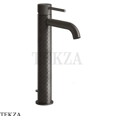 Gessi 316 INTRECCIO Смеситель для раковины высокий, с донным клапаном 54104-707, Black Metal Brushed PVD