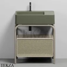 CIELO MARCEL Консоль напольная с ящиком Tinto naturale, раковина Agave