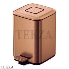Boheme Q Ведро для мусора квадратное 9л, с педалью 10948-BRB, brushed bronze