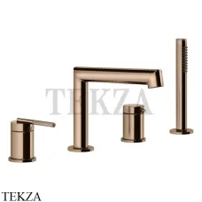 Gessi INGRANAGGIO Смеситель на борт ванны, с гарнитуром 63537-030, Copper глянец