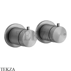 Gessi 316 SHOWER Термостат для душа на 1 выход, две розетки, внешняя часть 54232-239, Steel Brushed