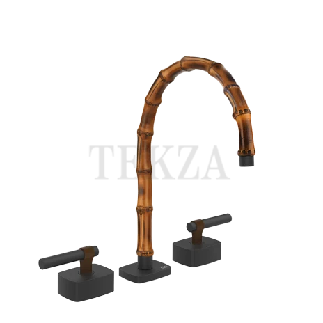 Gessi Jacqueline Смеситель для раковины на 3 отв., без донного клапана 77015-299, черный матовый