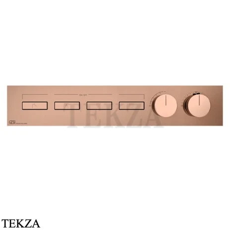 Gessi HI-FI Термостатический смеситель на 4 потока, внешняя часть 63016-030, медь глянец