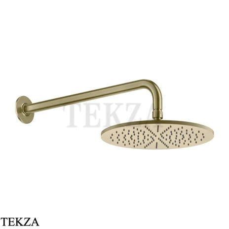 Gessi INCISO SHOWER Верхняя душевая лейка 30 с кронштейном 58248-727, Brushed Brass PVD