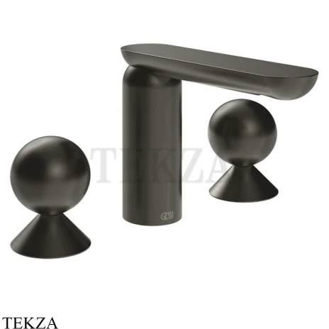 Gessi Perle Смеситель для раковины на 3 отв., без гарнитура 74005-707, black хром Brush