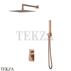 Boheme Qubic Смеситель для душа, ручной душ, верхняя лейка, комплект 474-3-CB, Copper Brushed