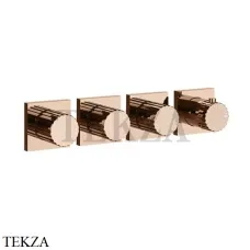 Gessi Incastri Термостат для душа 3 потока, внешняя часть 75336-030, Copper PVD