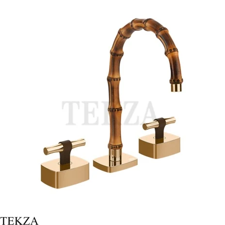 Gessi Jacqueline Смеситель для раковины на 3 отв., без донного клапана 77013-735, бронза глянец
