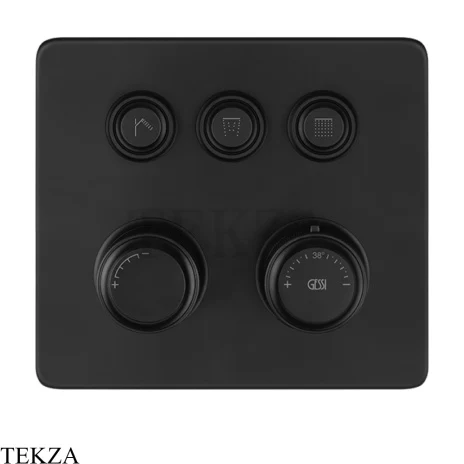 Gessi VENTI20 Термостатический смеситель на 3 потока, внешняя часть 65234-299, Black XL