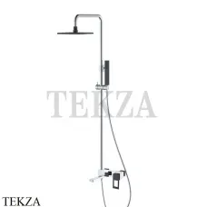 Boheme Q Душевая стойка с изливом, верхний душ, гарнитур 148-CRB, Хром-черный