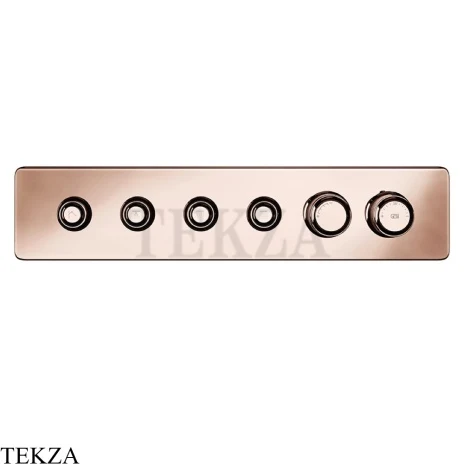 Gessi VENTI20 Термостатический смеситель на 4 потока с кнопками, внешняя часть 65226-030, Copper PVD