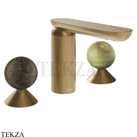 Gessi Perle Смеситель для раковины на 3 отв., без гарнитура 74155-726, бронза Brushed