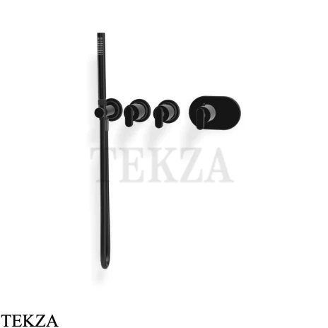 FIMA Carlo Frattini Park Line Термостат для ванны и душа, 2 потока, внешняя часть F1368X2CS, brushed black chrome
