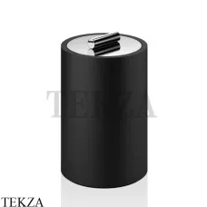 Decor Walther Stone Black DMD L Баночка большая для ватных дисков и палочек 0971464, черный матовый-хром глянец