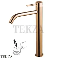 FIMA Carlo Frattini Spillo UP Смеситель для раковины, высокий XS, с донным клапаном F3031/HXSZS, Brushed Amber Bronze