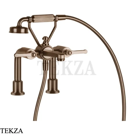 Gessi VENTI20 Смеситель для ванны на борт с гарнитуром 65115-708, Copper Brushed PVD