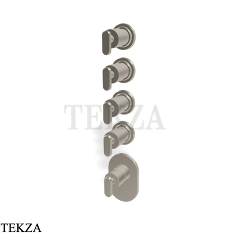 FIMA Carlo Frattini Park Line Термостат для ванны и душа, 4 потока, внешняя часть F1353X4SN, brushed nickel