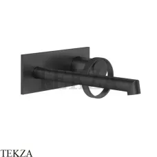 Gessi ANELLO Смеситель для раковины на планке, длинным изливом, внешняя часть 63389-299, Black XL