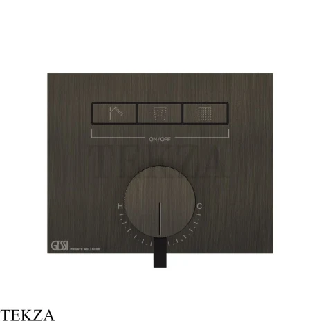 Gessi HI-FI Однорычажный смеситель, на 3 поток, внешняя часть 63081-187, Aged Bronze