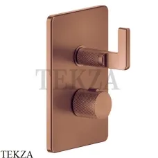 Gessi INCISO SHOWER Термостатический смеситель, 3 потока, внешняя часть 58136-708, Copper Brushed