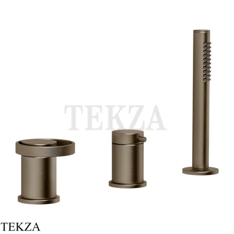 Gessi ANELLO Смеситель на борт ванны без излива, с гарнитуром 63347-761, Coffee Bronze Br. PVD