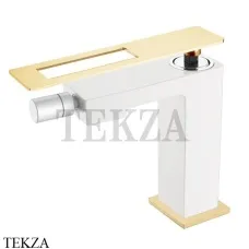 Boheme Q Смеситель для биде однорычажный, без гарнитура 146-WG, Белый-золото